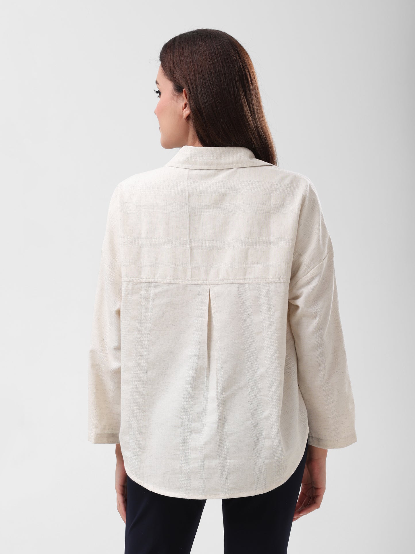COTTON LINEN SHIRT - BEIGE