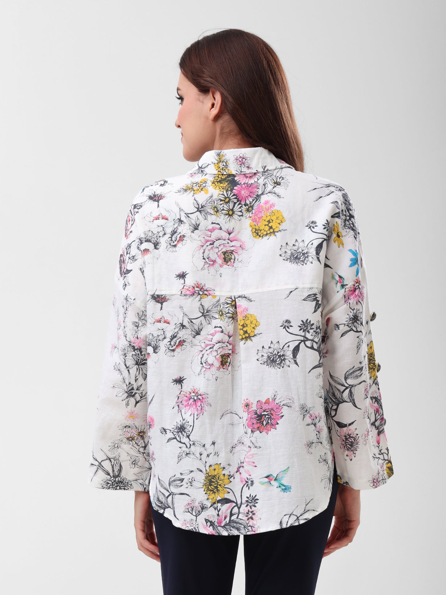 COTTON LINEN SHIRT - FLORAL