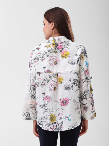 COTTON LINEN SHIRT - FLORAL